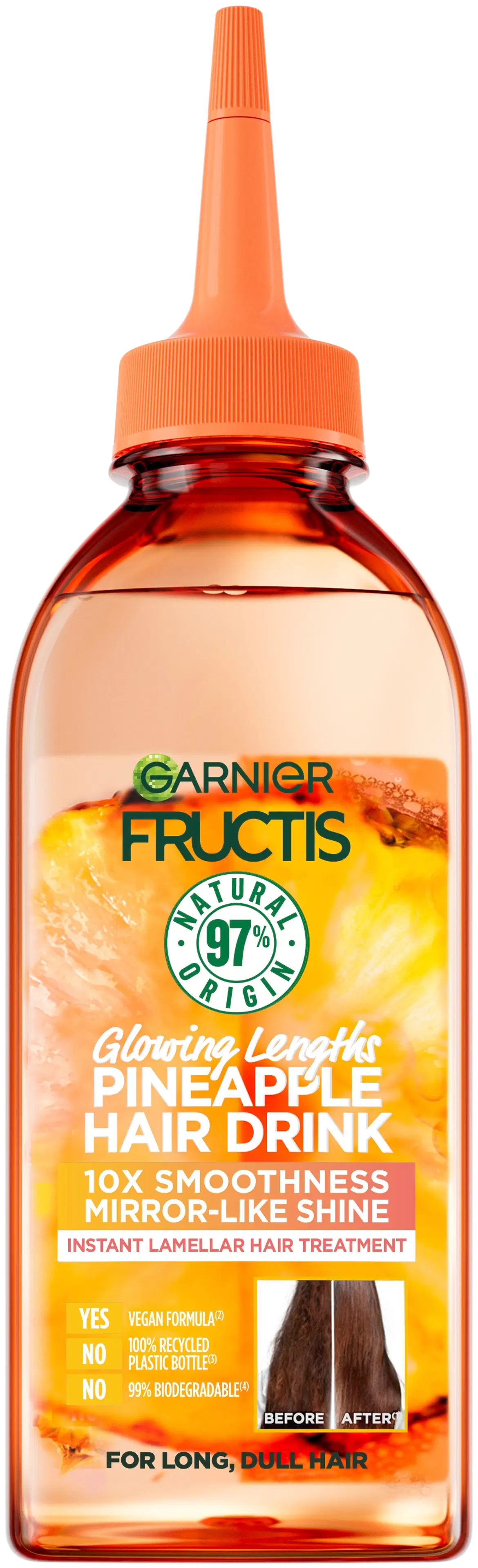Garnier Fructis Hair Drink Pineapple Lamellar-hoitoaine kiillottomille hiuksille 200 ml