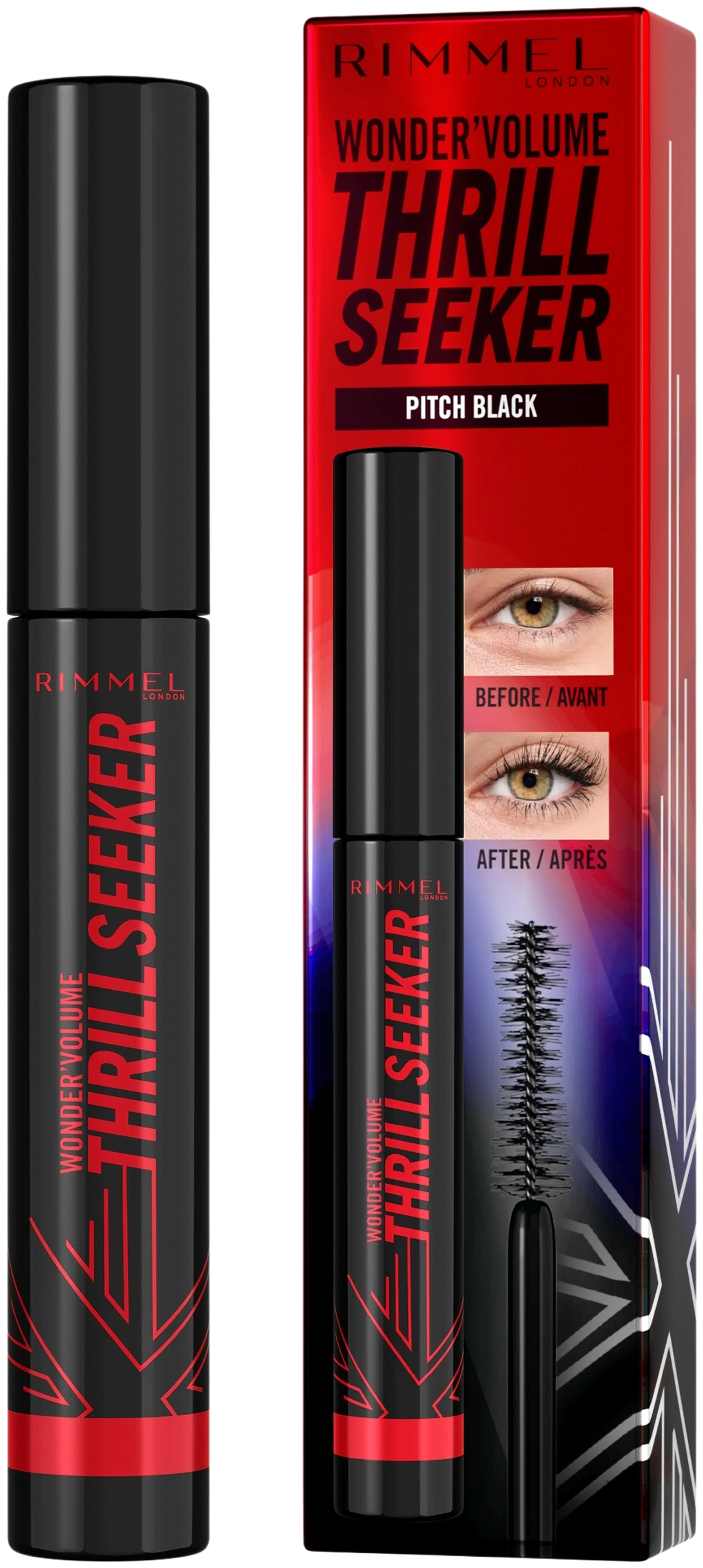 Rimmel Wonder'Volume Thrill Seeker Mascara 8 ml 004 Pitch Black ripsiväri