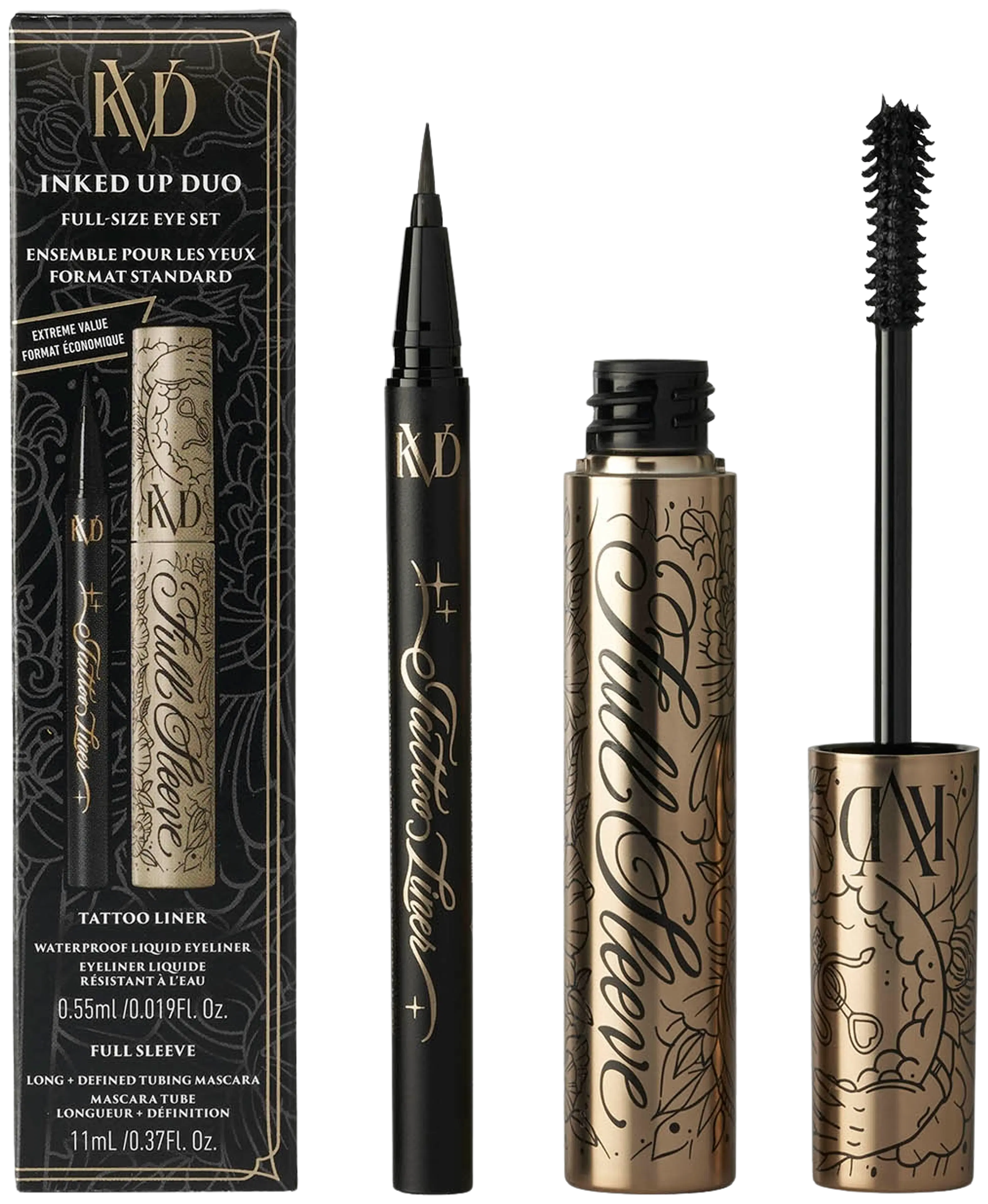 KVD Beauty Mascara+Tattoo Liner Duo set pakkaus