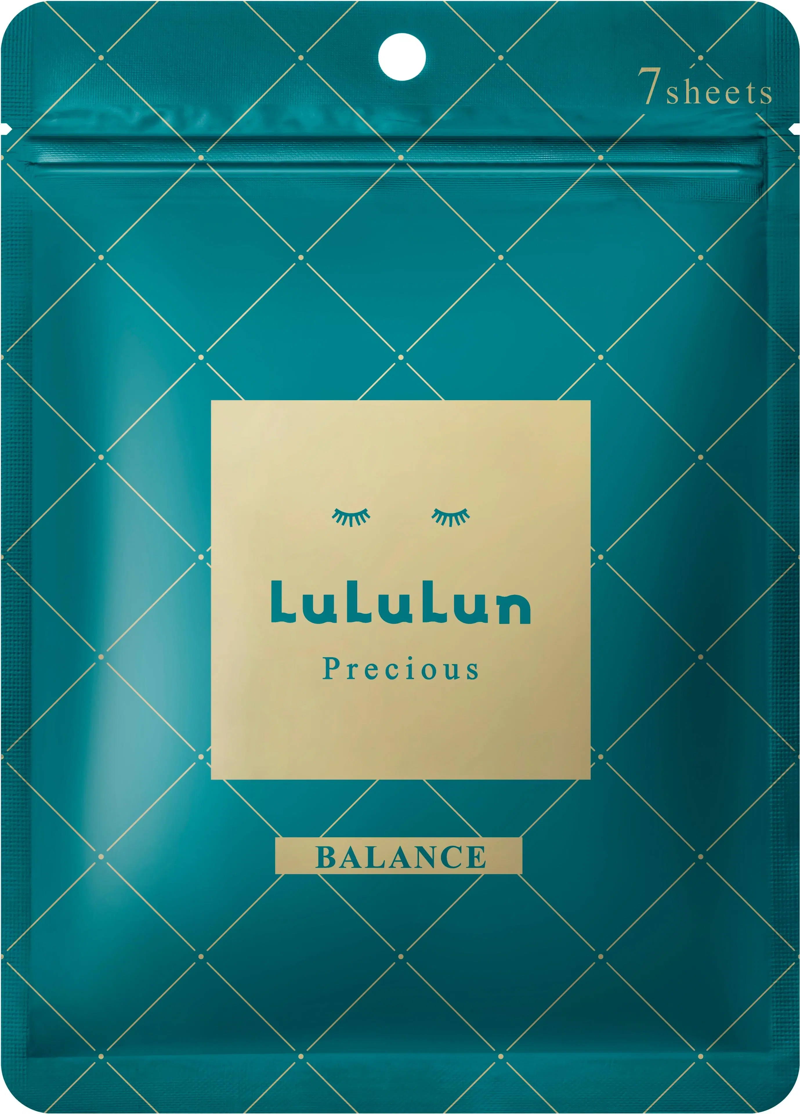 LuLuLun Precious Sheet Mask Green 7-pack kosteuttava ja tasapainottava kangasnaamio 7 kpl