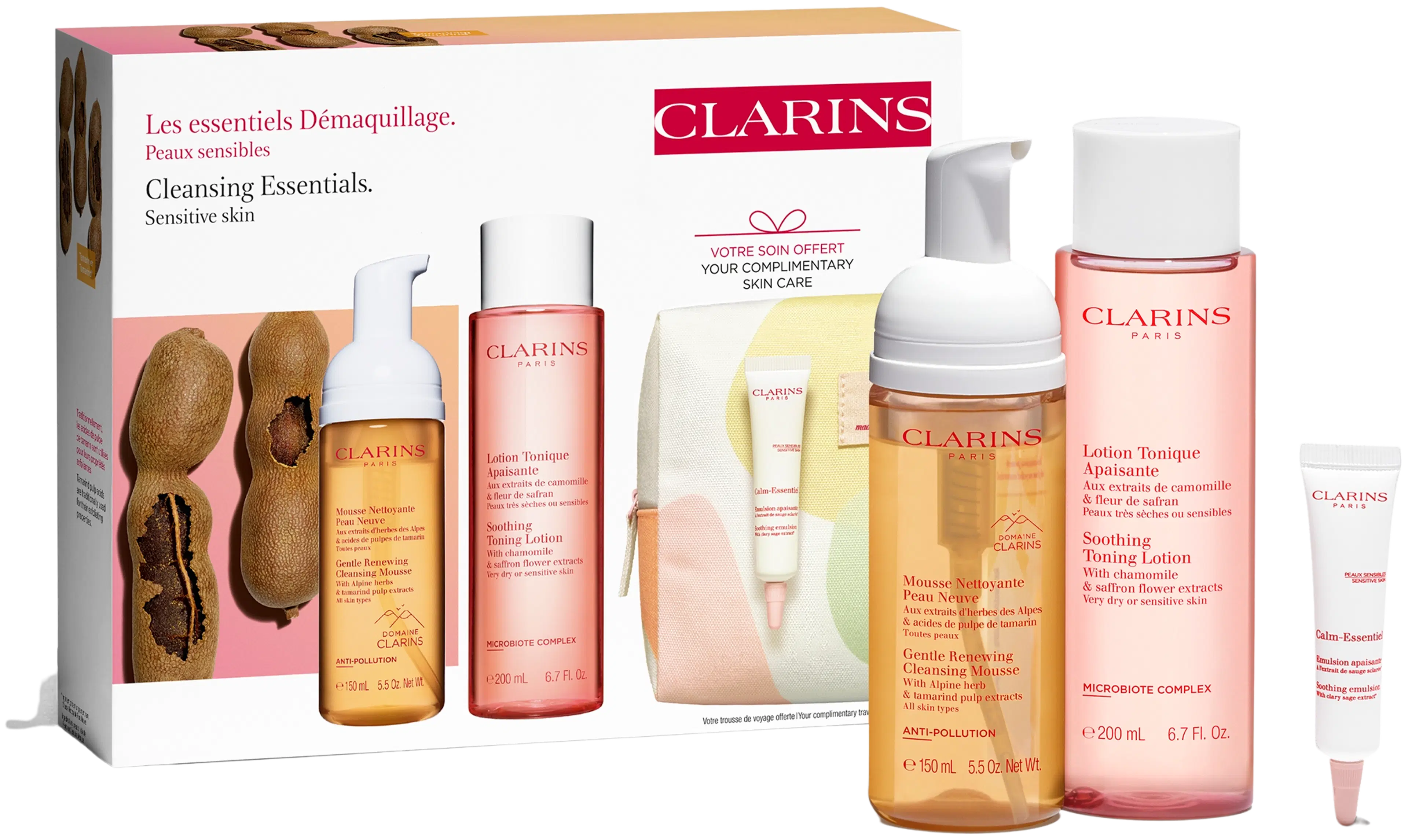 Clarins Cleansing Essentials puhdistussetti herkälle iholle