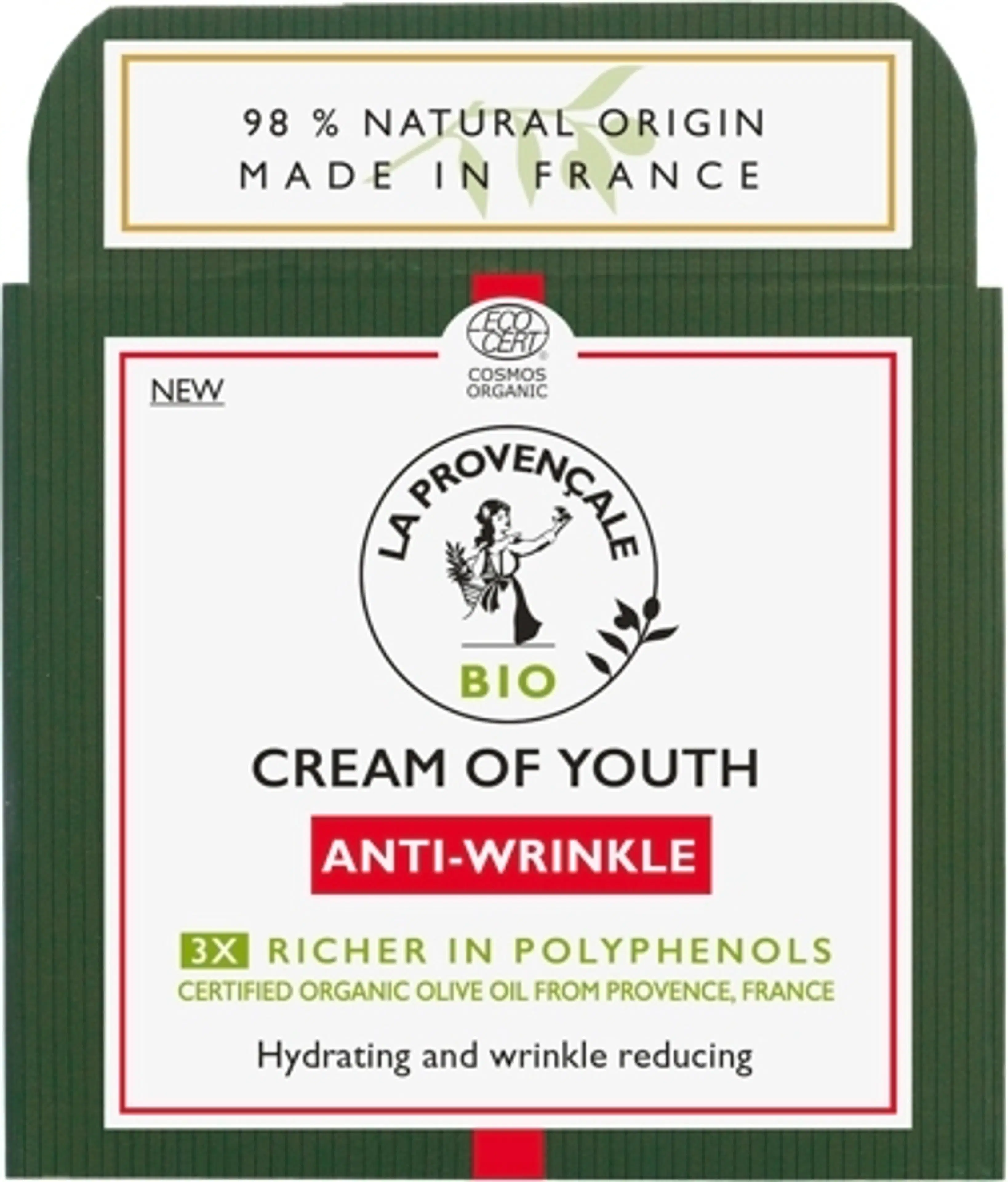 La Provençale Bio Cream of Youth kasvovoide ryppyjä vastaan 50ml