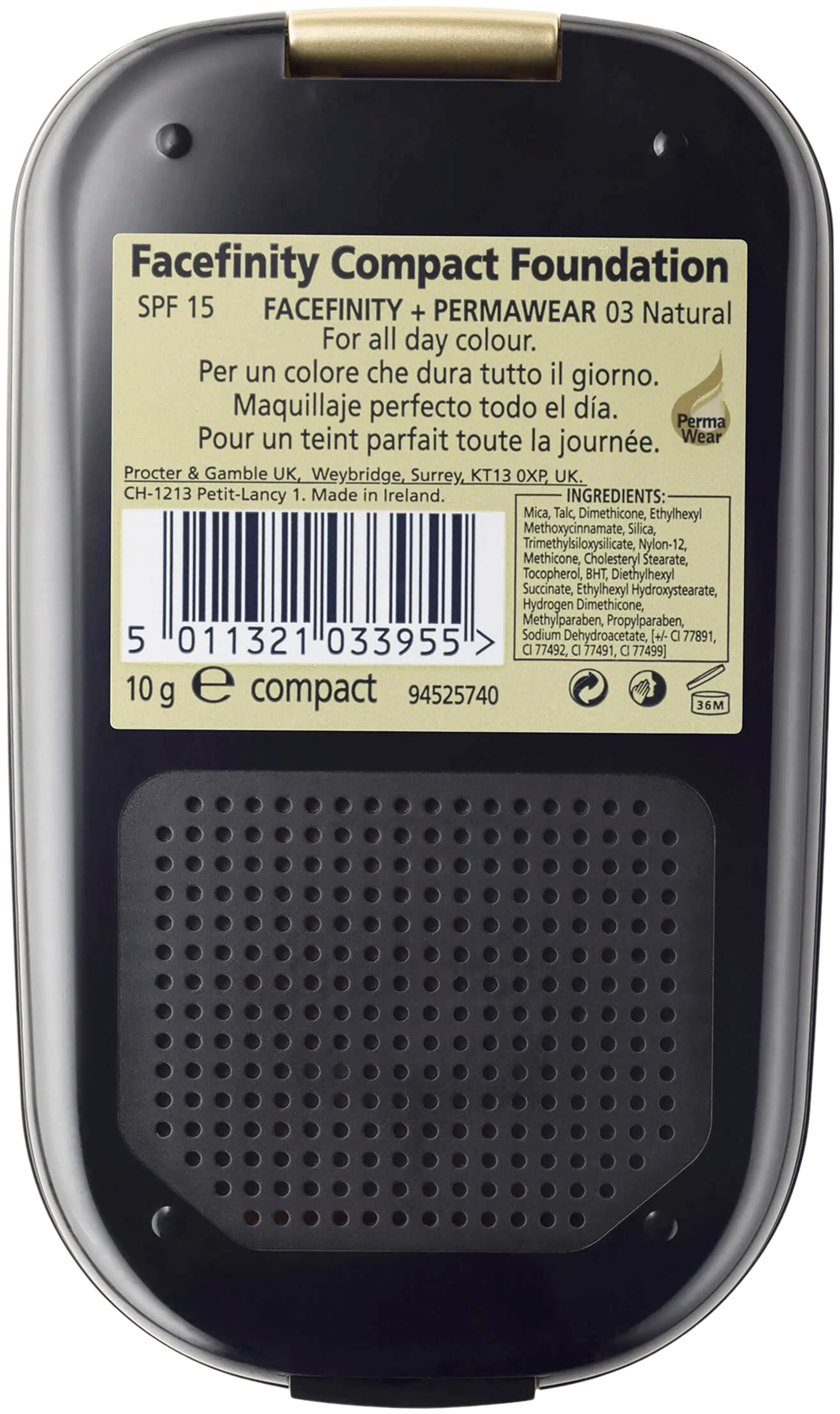 Max Factor Facefinity Compact -meikkipuuteri 03 Natural 10 g