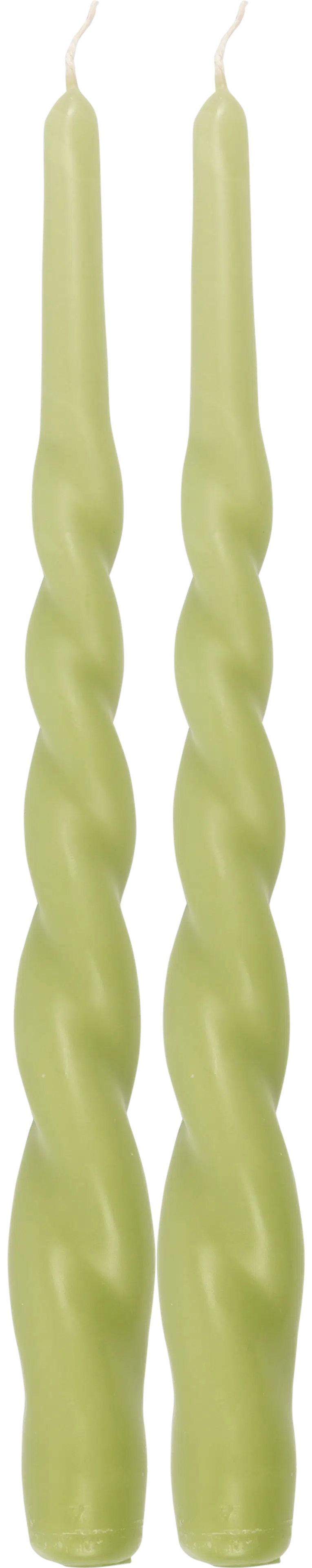Pentik Kierre kruunukynttilä 28 cm 2 kpl/pkt, vihreä