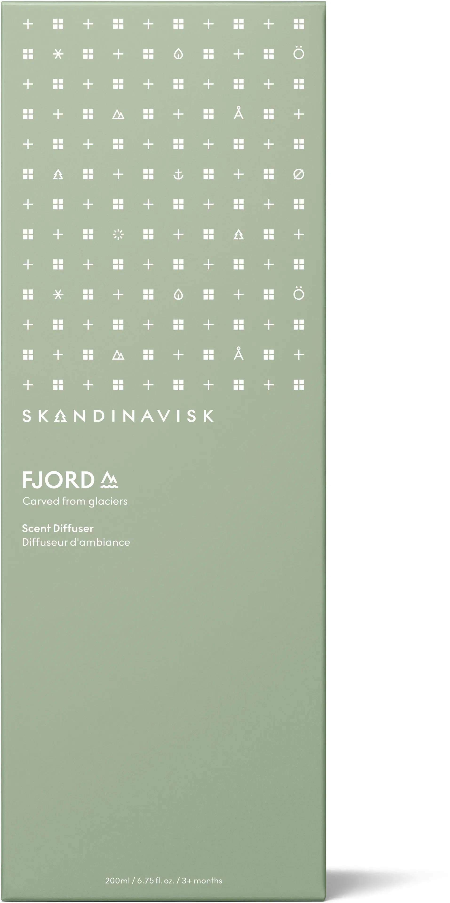Skandinavisk FJORD Huonetuoksu ruokotikuilla 200ml, vaaleanvihreä