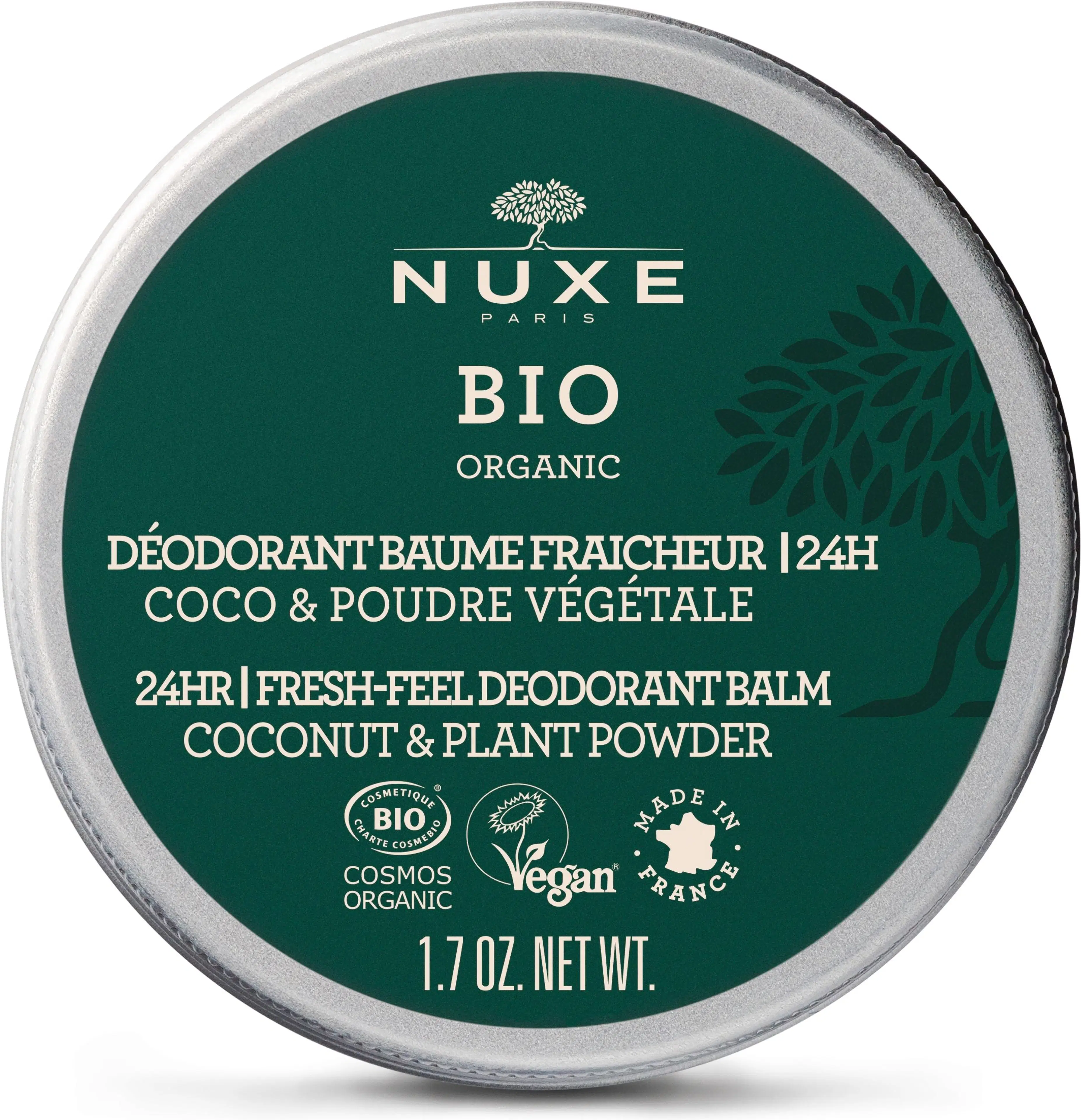 Nuxe Bio Organic Coconut & Plant Powder 24hr Fresh-Feel Deodorant Balm voidedeodorantti 50 ml