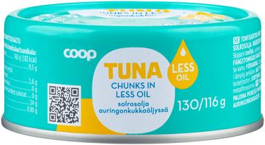 Coop tuunikalatükid väheses päevalilleõlis 130/116g
