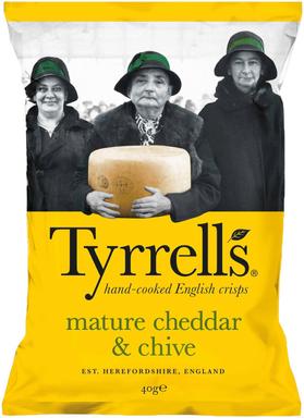 Tyrrell’s kartulikrõpsud küpse cheddari juustu ja murulauguga 150g