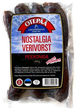 Nostalgia verivorst peekoniga, e-vaba 460 g