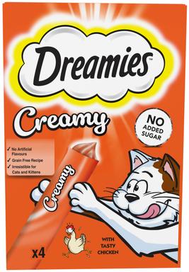 Dreamies Creamy 4x10g kanaga kassidele