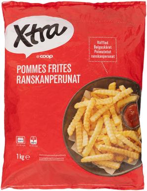 X-tra Külmutatud Eelküpsetatud Friikartulid sakilised 1 kg