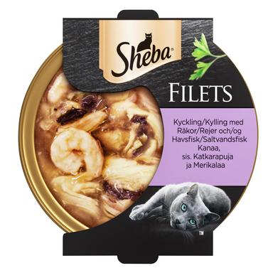 Sheba Filets täissööt kassidele kanafilee, krevetide ja kalaga 60g