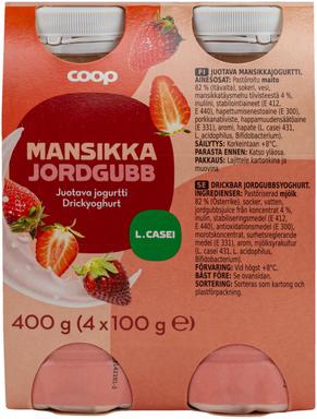 Coop maasika jogurtijook, 4 x 100 g