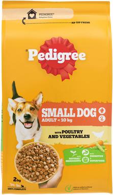 Pedigree Mini <(><<)>10kg 2kg Linnuliha&Köögiviljad