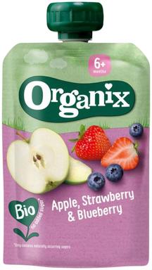 Organix ECO õuna-maasika-mustikapüree 6k 100g