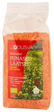 Loodusvägi punased läätsed poolitatud 500g mahe