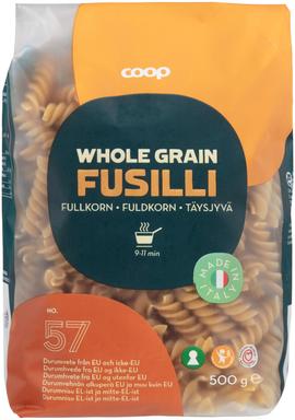 Coop täisterapasta fusilli n 57 500g