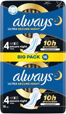 Always Ultra Secure Night hügieeniside 16 tk
