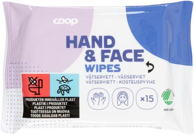 Niisked salvrätikud kätele ja näole Coop 15tk