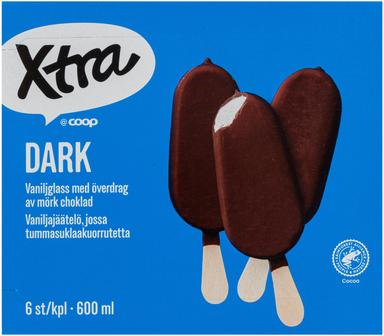 Xtra Vanillijäätis Tumedas Šokolaadis 6x100 ML