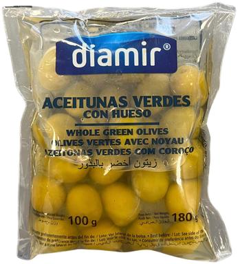 Diamir rohelised oliivid kividega plastikkotis 200gr