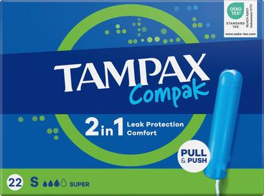 Tampoonid Tampax Compak Super 2in1 22tk