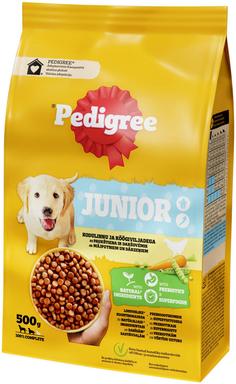 Kuivtoit kutsikatele PEDIGREE kodulinnu ja köögiviljadega, Junior 500 g