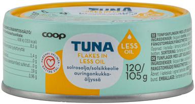 Coop tuunikalatükid väheses päevalilleõlis 120/105 g