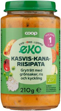 Coop köögivilja-kana-riisipüree 12k+, 210g