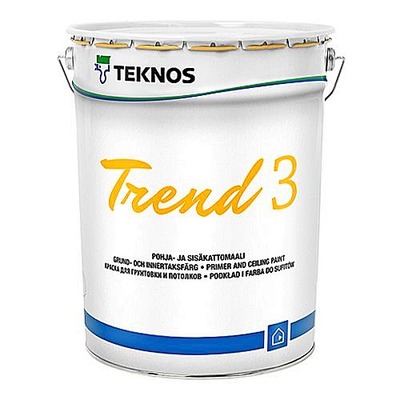 Teknos Trend 3 pohja- ja sisäkattomaali 18L valkoinen tayshimmeä - Prisma  verkkokauppa