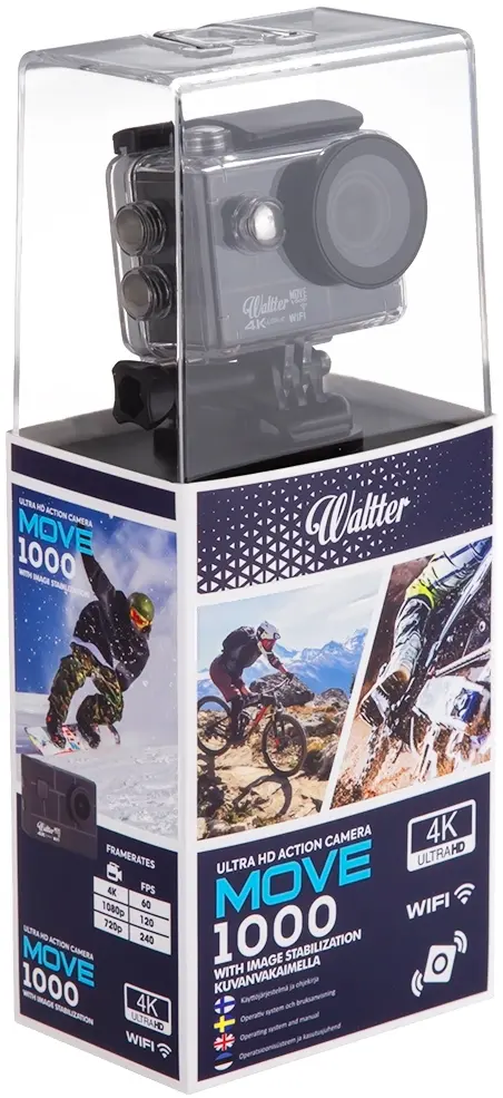 Waltter Move 1000 4K Action-kamera kuvanvakaimella