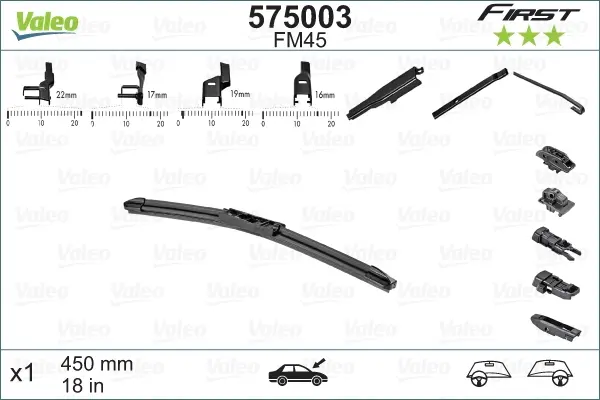 Valeo First yleissulka 450mm