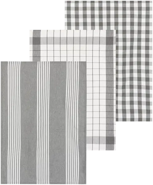 Tex Home keittiöpyyhe Stripes 3kpl harmaa