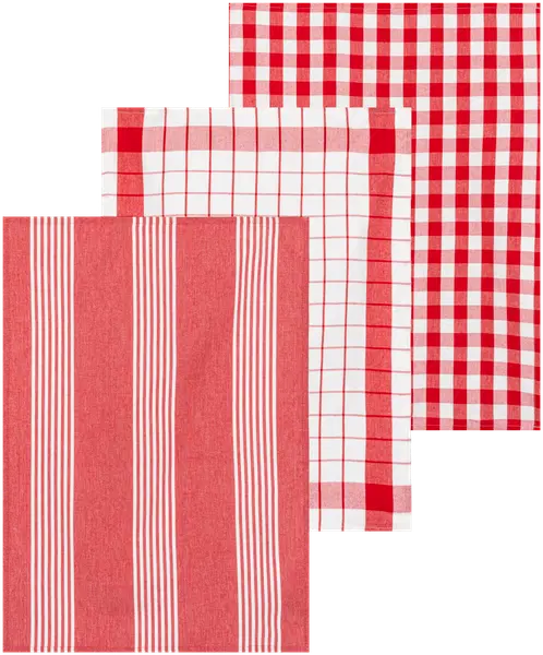 Tex Home keittiöpyyhe Stripes 3kpl punainen
