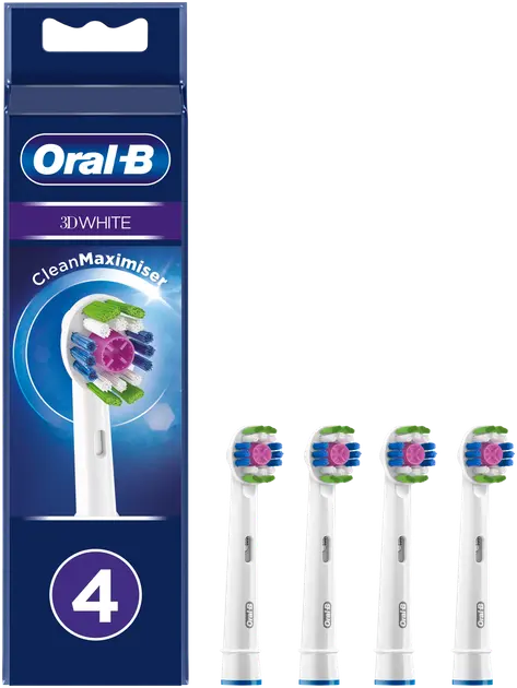 Oral-B Vaihtoharja 3D White CleanMaximiser -tekniikalla 4kpl | Sokos ...