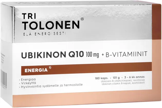 Tolonen Ubikinon Q10 100mg +B-vitamiinit 180kaps | Sokos Verkkokauppa