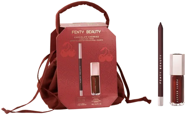 fenty beauty chocolate cherriez セット Chocolate Cherriez 2-Piece Lip Set + Pouch
