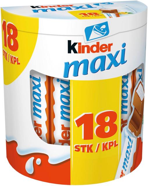 Kinder Maxi maitosuklaata maitoisalla täytteellä 378g (18kpl)