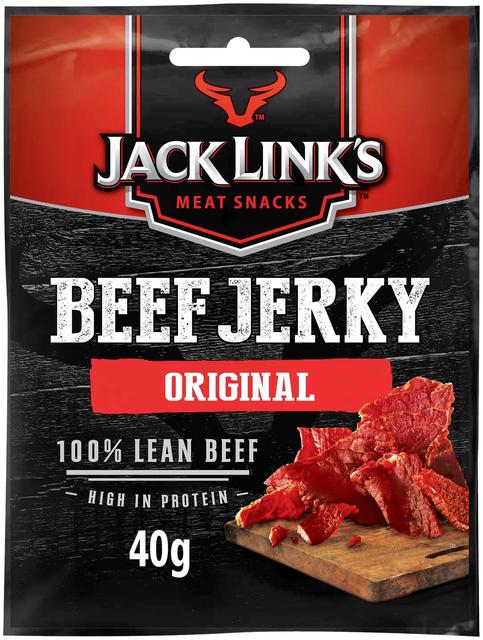 Jack Link's Beef Jerky Original, Maustettuja ja kuivattuja naudanlihasuikaleita 40g