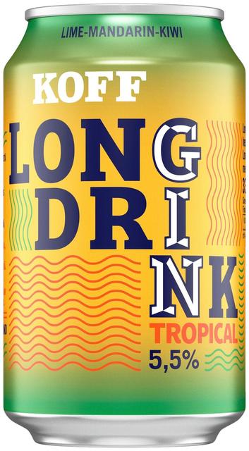 Koff Long Drink Tropical Lime Mandarin Kiwi long drink 5,5 % tölkki 0,33 L