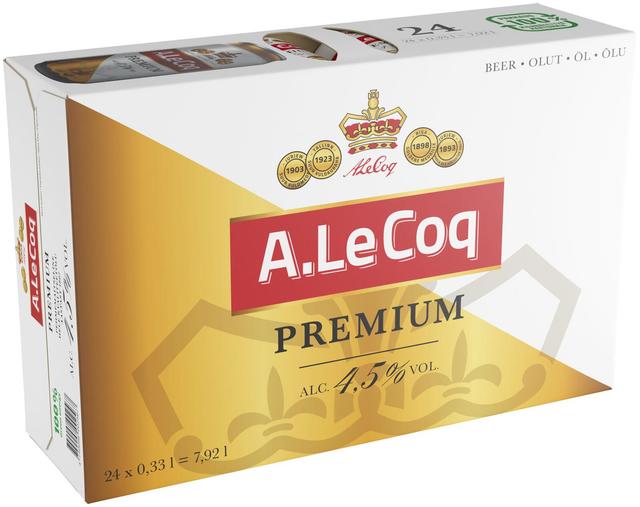 24xA. Le Coq Premium 4,5 % olut 0,33 l tlk