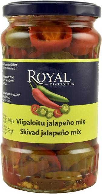 Royal 360/175g viipaloitu vihreä ja punainen jalapeno mix