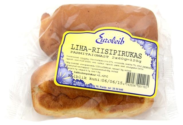 Liha-riisipirukas pärmitaignast, 120 g