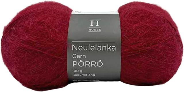 House lanka mohair-villa-akryyli Pörrö 100 g Wine Red 1238