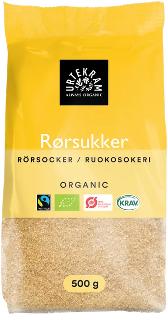 URTEKRAM Luomu Reilu kauppa Ruokosokeri 500g