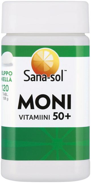 Sana-sol 50+ Monivitamiini monivitamiini-kivennäisainetabletti ravintolisä 120tabl