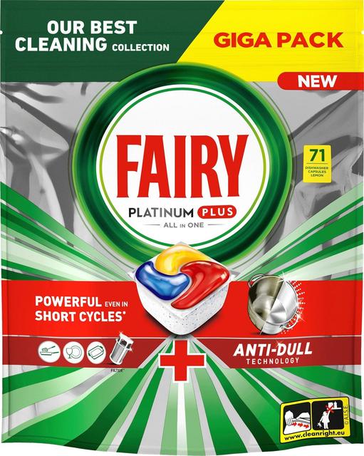 Fairy Platinum Plus All in One Anti-Dull 71kpl konetiskitabletti