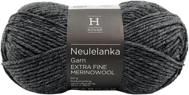 House neulelanka merinovilla 311120 50 g Dark Grey Melange 193