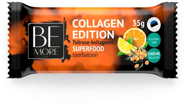 Collagen Edition Tsitruse-kollageeni superfood toorbatoon Be More 35g