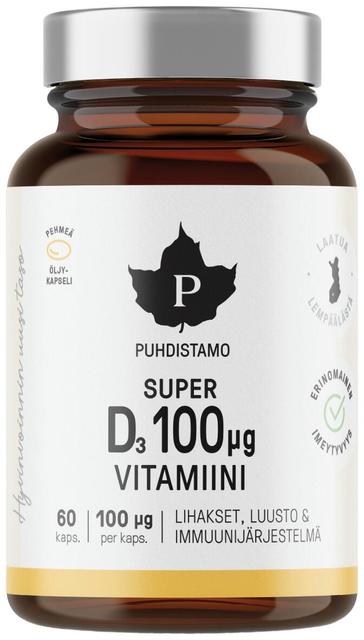 Puhdistamo Super D-vitamiini 100 µg 60 kaps